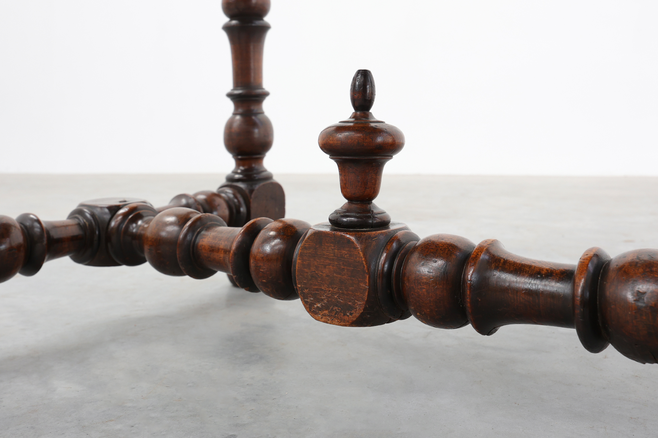 French Louis XIII Walnut Side Table with Drawer and Turned Legs, circa 1850thumbnail